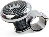 uxcell carbon fiber steering wheel knob power handle with crown pattern design for car логотип