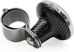 img 2 attached to uxcell Carbon Fiber Steering Wheel Knob Power Handle with Crown Pattern Design for Car