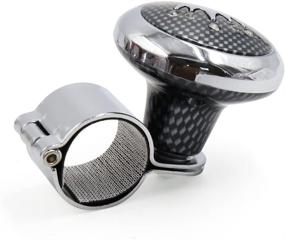 img 3 attached to uxcell Carbon Fiber Steering Wheel Knob Power Handle with Crown Pattern Design for Car
