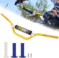 🏍️ 7/8" 22mm gold handlebar with foam pad and blue grips for crf, yzf, kxf, klx, rmz, drz pit dirt bike motocross логотип