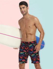 img 1 attached to Quick Dry Hawaiian Swim Trunks For Men With Compression Liner And Pockets - 2 In 1 Board Shorts