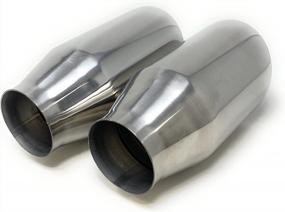 img 3 attached to 2Pcs 7" Stainless Steel Rolled Angle Cut Universal Exhaust Tips - 2.25" Inlet, 3.5" Outlet (Also In 9", 12", & 18")