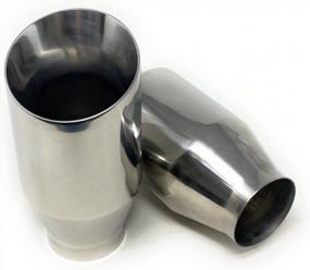 img 1 attached to 2Pcs 7" Stainless Steel Rolled Angle Cut Universal Exhaust Tips - 2.25" Inlet, 3.5" Outlet (Also In 9", 12", & 18")