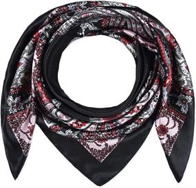 img 4 attached to 🌙 Stylish Lightweight Square Scarves: The Perfect Women's Accessories for Sleeping Patterns at Scarves & Wraps