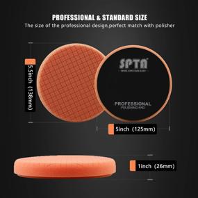 img 3 attached to SPTA Buffing Polishing Pads Kit - 5Pc 5.5 Inch Face for 5 Inch 125mm Backing Plate - Compound Buffing Sponge Pads for Car Buffer - Includes Cutting, Polishing, and Waxing Pads - SQPPS5MIX