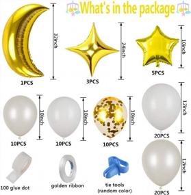 img 3 attached to Twinkle Twinkle Little Star Balloon Garland Set: White And Gold Moon And Star Balloons, Confetti Balloons For Baby Shower And Party Decorations