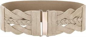 img 4 attached to 👗 Womens Vintage Elastic Stretch Belts - Medium Size Women's Accessories