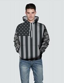img 2 attached to Show Off Your Patriotic Spirit With OQC'S Long-Sleeved USA Flag Hoodie!