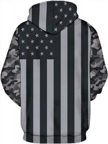 img 3 attached to Show Off Your Patriotic Spirit With OQC'S Long-Sleeved USA Flag Hoodie!