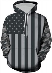 img 4 attached to Show Off Your Patriotic Spirit With OQC'S Long-Sleeved USA Flag Hoodie!