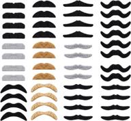 whaline self adhesive mustache set - 48 pieces of fun novelty mustaches for halloween, costumes, and party festivals logo