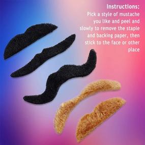 img 1 attached to Whaline Self Adhesive Mustache Set - 48 Pieces Of Fun Novelty Mustaches For Halloween, Costumes, And Party Festivals