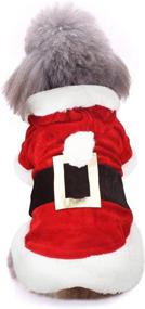 img 2 attached to Idepet Santa Dog Costume: Christmas Pet Clothes for Chihuahua, Yorkshire & Poodle (XS)