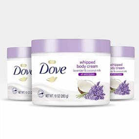 img 4 attached to Dove Whipped Body Cream Dry Skin Moisturizer Lavender And Coconut Milk Nourishes Skin Deeply, 10 Ounce (Pack Of 3)