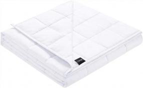 img 4 attached to Охлаждающее и утяжеленное одеяло премиум-класса для взрослых - ZonLi (60 ''X 80 '', 20 фунтов, белое) с высокой воздухопроницаемостью и мягкими материалами