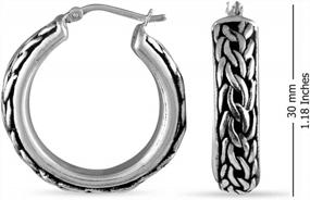 img 1 attached to Antique Byzantine-Inspired Sterling Silver Click-Top Hoop Earrings For Women By LeCalla