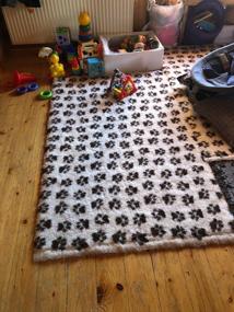 img 7 attached to Mat for dogs and cats ProFleece fur with paws 100x160x5 cm 100 cm 160 cm cream/chocolate 5 cm