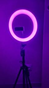 img 11 attached to Ring selfie lamp LED RGB 26 cm desktop color with phone holder and selfie Bluetooth remote control