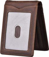 🔒 genuine leather minimalist wallet with enhanced blocking logo