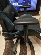 img 1 attached to Computer chair A4Tech X7 GG-1100 gaming, upholstery: imitation leather/textile, color: black/blue review by Franciszka Krzemiska ᠌