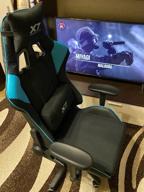 img 2 attached to Computer chair A4Tech X7 GG-1100 gaming, upholstery: imitation leather/textile, color: black/blue review by Franciszka Krzemiska ᠌
