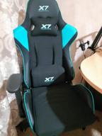 img 1 attached to Computer chair A4Tech X7 GG-1100 gaming, upholstery: imitation leather/textile, color: black/blue review by Ada Pindelska ᠌