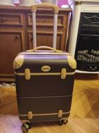 img 1 attached to Hand luggage trolley "Tour Vintage" small (S) with leather straps PROFFI TRAVEL PH10485, brown review by Andrey Seferov ᠌