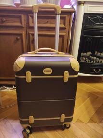 img 13 attached to Hand luggage trolley "Tour Vintage" small (S) with leather straps PROFFI TRAVEL PH10485, brown