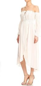 img 2 attached to 👗 Anna Kaci Womens Off-Shoulder Renaissance Peasant Dress