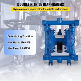 img 1 attached to Efficient Air-Operated Double Diaphragm Pump For Petroleum And Low Viscosity Fluids - Happybuy 1/2 In Inlet & Outlet, Cast Iron Body, 8.8 GPM & Max 120PSI