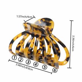 img 3 attached to Stylish Leopard And Tortoise Hair Clips For Women And Girls | Strong Hold Hair Barrettes For Thick Hair | Bohemian Celluloid French Design Shell Hair Claws | Fashionable Accessories For Hair