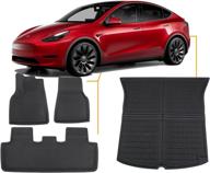 🚗 custom all-weather floor mats liners for tesla model y driver, passenger, 2nd row trunk - non-slip, multi-layer design by homeland hardware (2020-2021-2022) - us small business logo