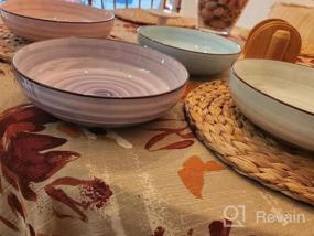 img 5 attached to Selamica Ceramic 50Oz Pasta Bowls Set Of 4 - 8.6" Large Salad Serving Stackable Porcelain Soup Bowls, Microwave/Dishwasher Safe, Gradient Color Gift