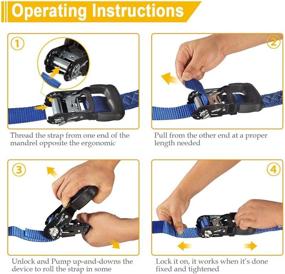 img 1 attached to Partsam Ratchet Straps Heavy Strength Motorcycle & Powersports and Accessories