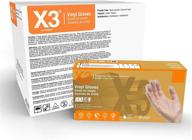 x3 clear vinyl disposable industrial gloves - 3 mil, latex & 🧤 powder-free, food-safe, non-sterile, smooth texture - x-large size - bulk pack of 1000 gloves logo
