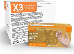 img 4 attached to X3 Clear Vinyl Disposable Industrial Gloves - 3 Mil, Latex & 🧤 Powder-Free, Food-Safe, Non-Sterile, Smooth Texture - X-Large Size - Bulk Pack of 1000 Gloves