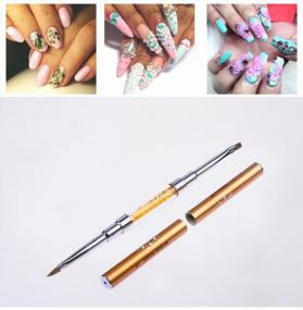 img 1 attached to Professional 3PCS Dual Head Acrylic Nail Brushes For Stunning 3D Nail Art Design - Rhinestone Handles - Ideal For Manicure And Pedicure - DIY Nail Art Tools