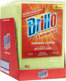 img 4 attached to 🧽 Brillo Estracell Durable Sponge Cloth, Hand-Friendly and Gentle (6 Count, Pack of 6)