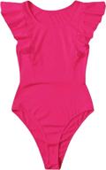 floerns womens ruffled leotard bodysuit women's clothing : bodysuits logo