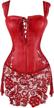 women's punk rock faux leather corset bustier basque with buckle-up and g-string 2 logo