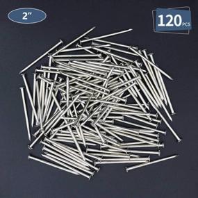 img 3 attached to 2 Inch Nickel Plated Hanging Nails (120Pcs) - Wall Nails For Wood, Long Hardware Nail Set