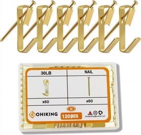 img 4 attached to Professional 120 Piece Picture Hanging Kit For Wooden And Drywall Surfaces - Includes 30Lb Picture Hangers, Hooks, And Nails - Ideal For Canvas, Office Art, Clocks, And Home Decor