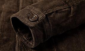 img 1 attached to Utcoco мужские винтажные флисовые вельветовые джинсовые куртки с подкладкой из шерпы и пуговиц с лацканами, утолщенные зимние пальто