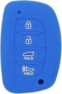 🔵 segaden silicone cover protector case - compatible with hyundai 4 button smart remote key fob cv4112 - deep blue логотип