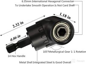 img 1 attached to 🔧 Impact Grade Driver Socket Adapter Extension Set with Drill Bit and Right Angle Drill, 3-Piece 1/4 3/8 1/2" Universal Socket Adapter Set, 105 Degree Right Angle Screwdriver Set with Drill Hex Bit