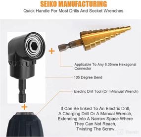 img 2 attached to 🔧 Impact Grade Driver Socket Adapter Extension Set with Drill Bit and Right Angle Drill, 3-Piece 1/4 3/8 1/2" Universal Socket Adapter Set, 105 Degree Right Angle Screwdriver Set with Drill Hex Bit