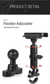 img 1 attached to 📱 RUIGPRO Motorcycle Phone Holder: 360°Rotation U-Bolt Base, Sturdy Aluminum Alloy Material, Compatible with All Smartphones Without a Case