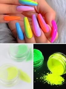 img 3 attached to 12 Boxes Luminous Pigment Nail Powder, Kalolary Neon Color Nail Powder Pigment Eyeshadow Powder UV Glow Fluorescent Matte Colorant Glow In The Dark Makeup