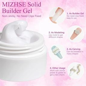 img 3 attached to 💅 MIZHSE Solid Builder Gel: Sculpture Nail Extension Gel - Clear, Pink, White Non-Sticky Hand Carving Gel for Stylish Nail Art - 15g (3 Colors)