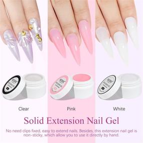 img 1 attached to 💅 MIZHSE Solid Builder Gel: Sculpture Nail Extension Gel - Clear, Pink, White Non-Sticky Hand Carving Gel for Stylish Nail Art - 15g (3 Colors)